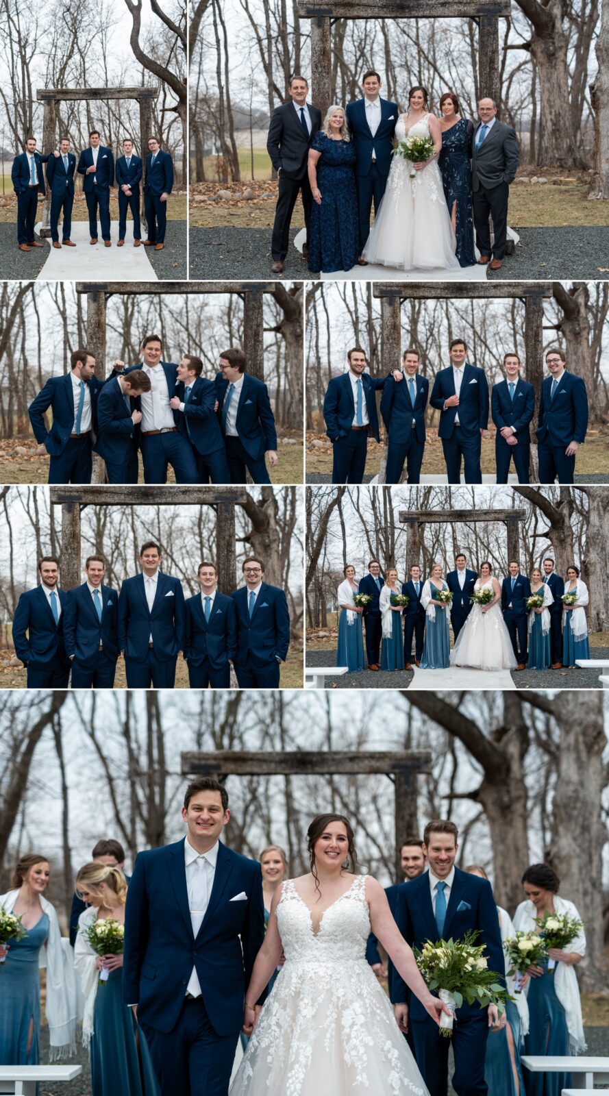 groomsmen, family and wedding party pictures